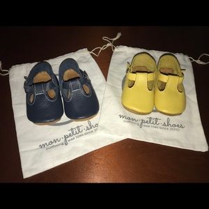 ***SOLD***Mon Petit Canary & Navy T-Straps, size 4